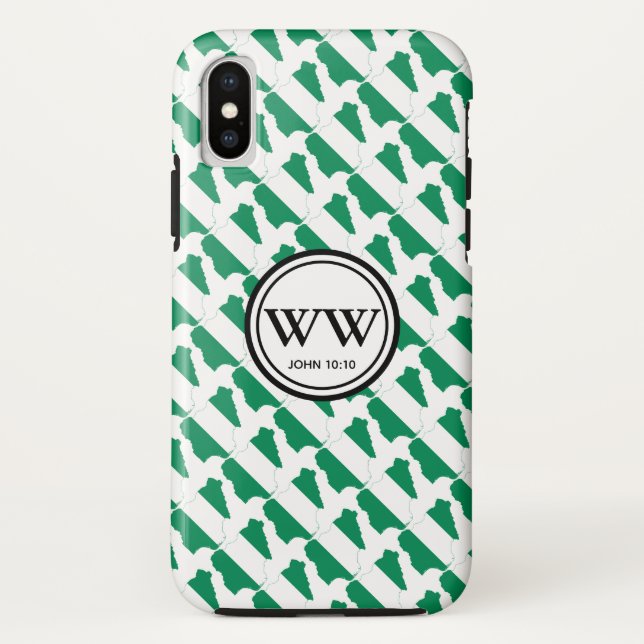Capa Para iPhone, Case-Mate Na moda NIGERIA NAIJA Monograma Vida Abundante (Verso)