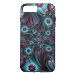 Capa Para iPhone Da Case-Mate Na Profundidade da Arte Fractal Abstrato Azul Cor-