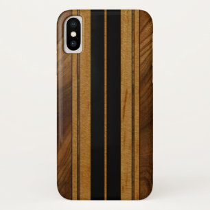 Capa Para iPhone Da Case-Mate Nalu Mua Faux Koa Wood Surfboard Black
