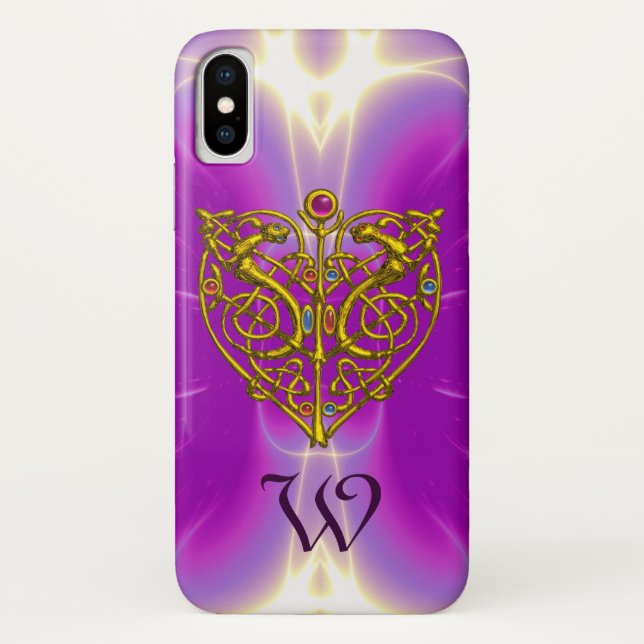 Capa Para iPhone, Case-Mate NAMORADOS HYPER MONOGRAM Fúcsia Rosa Púrpura (Verso)