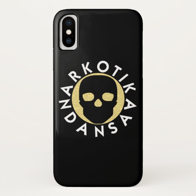 Capa Para iPhone, Case-Mate NARKOTIKA LIV Caso de linho iPhone X preto N3 (Verso)