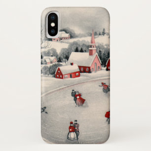 Capa Para iPhone Da Case-Mate Natais vintages, Patinadores de Gelo Vitorianos em