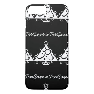 Capa Para iPhone Da Case-Mate Natal preto e branco Salvar a Árvore