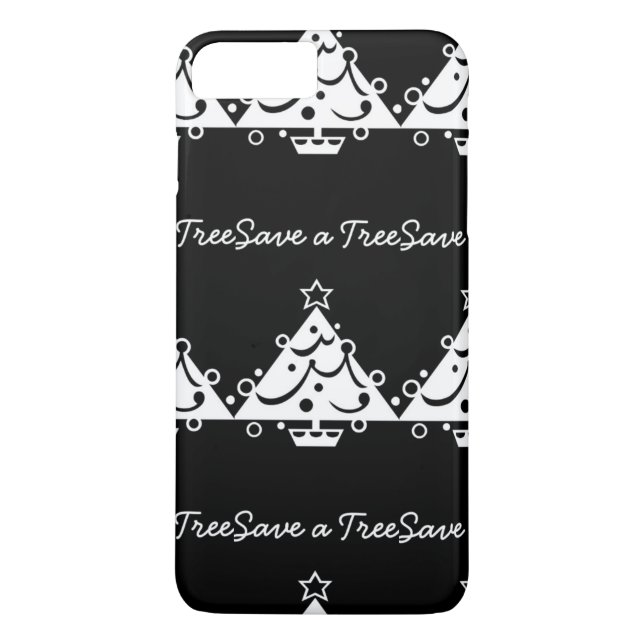 Capa Para iPhone, Case-Mate Natal preto e branco Salvar a árvore (Verso)