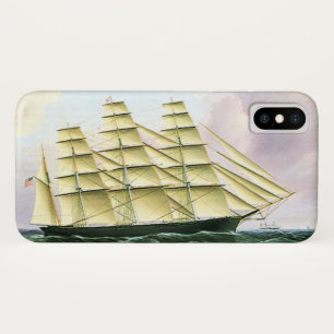 Capa Para iPhone X Navio Clipper Antigo de Transporte Vintage no Mar