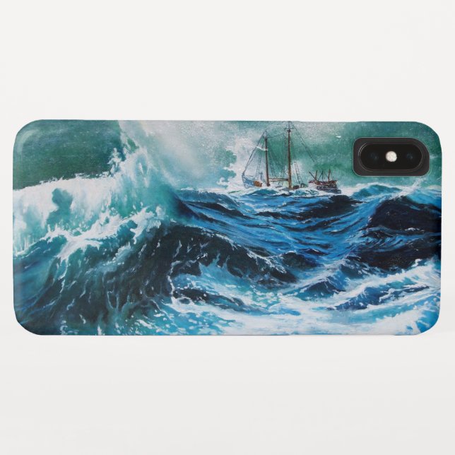 Capa Para iPhone, Case-Mate Navio no mar em tempestade (Verso (Horizontal))