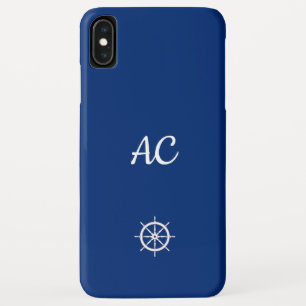 Capa Para iPhone Da Case-Mate Navios Náuticos Azul de Roda+Branco (Personalizar)
