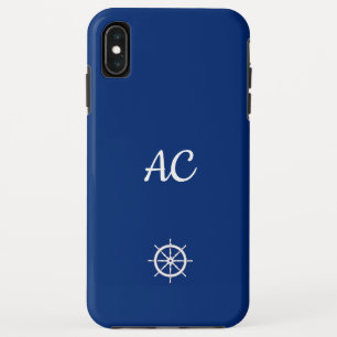 Capa Para iPhone Da Case-Mate Navios Náuticos Azul de Roda+Branco (Personalizar)