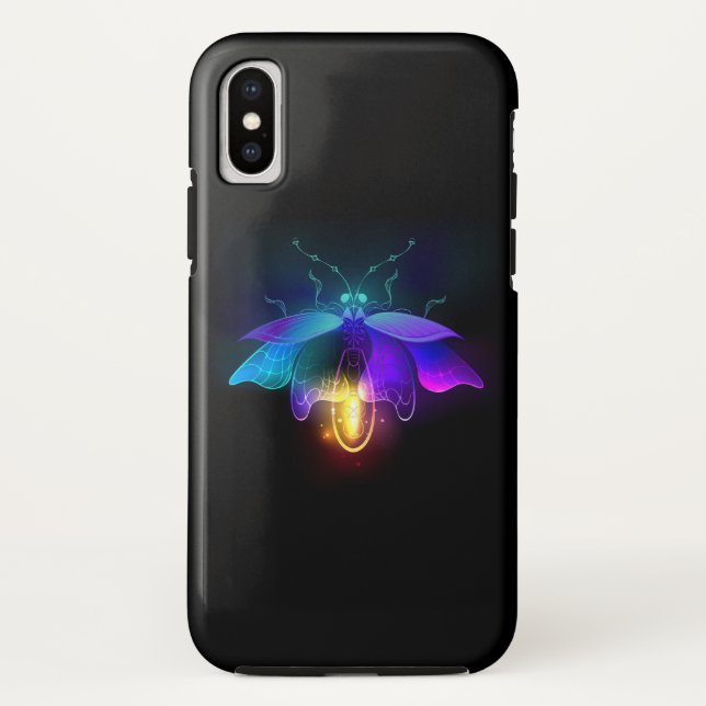 Capa Para iPhone, Case-Mate Neon Firefly a preto (Verso)