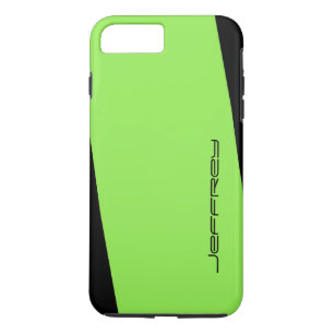 Capa iPhone 8 Plus/7 Plus Neon Green simples em preto, minimalista, nome