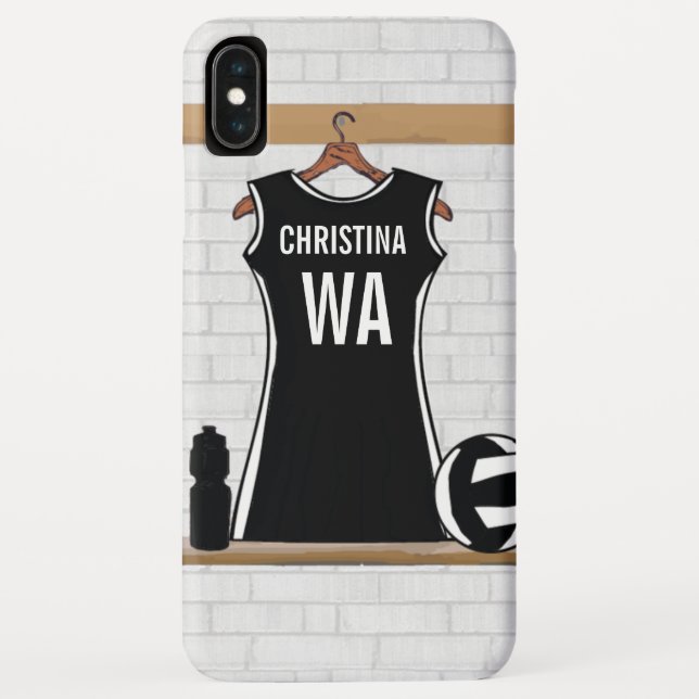 Capa Para iPhone, Case-Mate Netball design personalizável preto e branco (Verso)