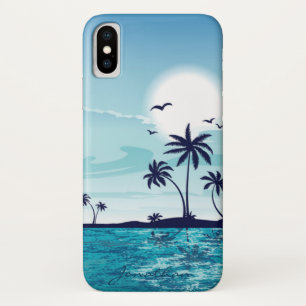 Capa Para iPhone Da Case-Mate Noite de Praia com Nuvem de Palmeiras de Palm