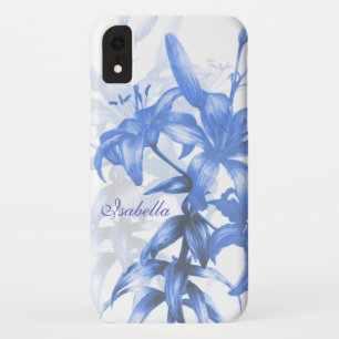 Capa Para iPhone Da Case-Mate Nome da flor floral verde-verde-azul