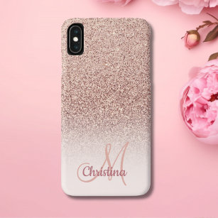 Capa Para iPhone Da Case-Mate Nome de cinza Dourada Glitter Glitter de Rosa pers