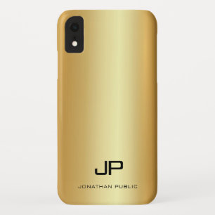 Capa Para iPhone Da Case-Mate Nome do Monograma Moderno Elegante Dourado Modelo