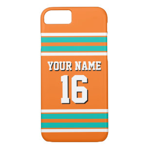 Capa Para iPhone Da Case-Mate Nome do Número Personalizado da Equipe de Teal Lar