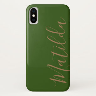 Capa Para iPhone Da Case-Mate Nome Dourado personalizado preto de cor sólida si
