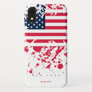 Capa Para iPhone Da Case-Mate Nome e Estado Personalizados Grunge EUA Flag