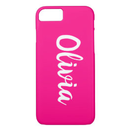 Capa Para iPhone Da Case-Mate Nome magenta brilhante do costume do rosa quente