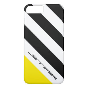 Capa iPhone 8 Plus/7 Plus Nome minimalista de gema preto, branco, amarelo
