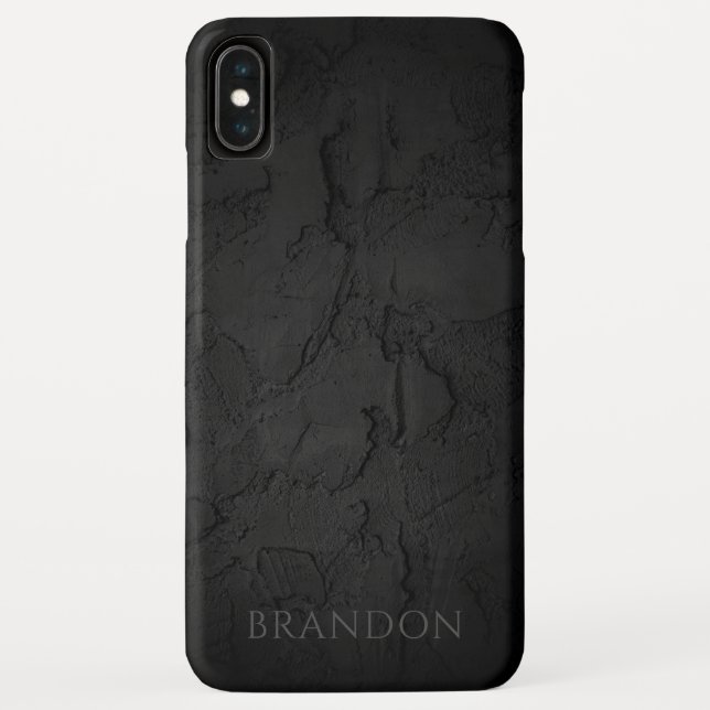 Capa Para iPhone, Case-Mate Nome Personalizado com Textura Preta Abstrata (Verso)