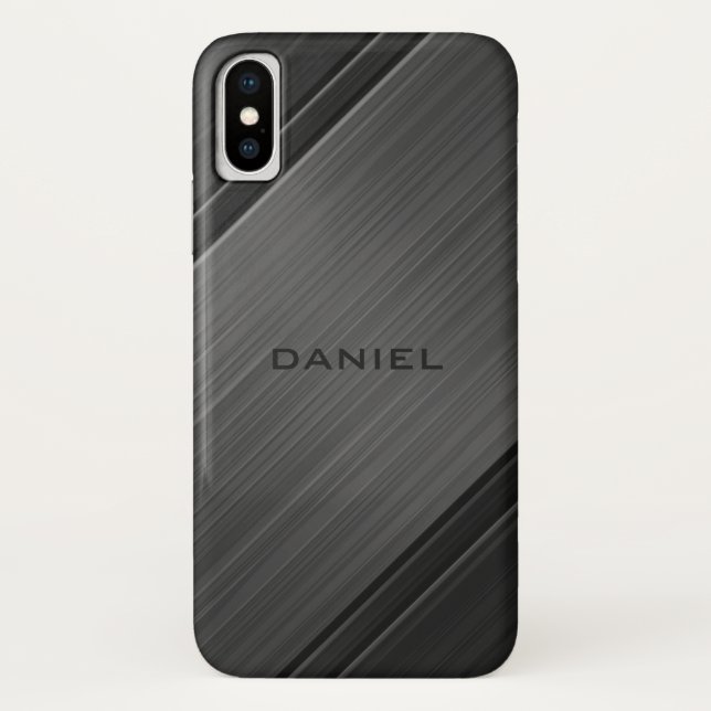 Capa Para iPhone, Case-Mate Nome Personalizado da Cinza de Design de Textura d (Verso)