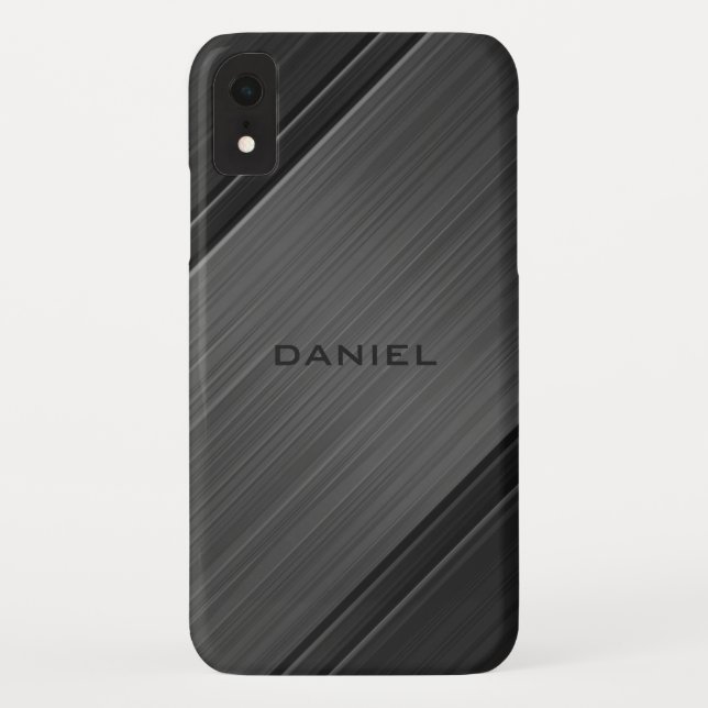 Capa Para iPhone, Case-Mate Nome Personalizado da Cinza de Design de Textura d (Verso)
