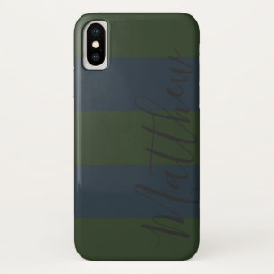 Capa Para iPhone Da Case-Mate Nome Personalizado da Faixa Verde Azul