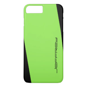 Capa Para iPhone Da Case-Mate Nome Personalizado de Faixa Verde/Preta Simples Mo