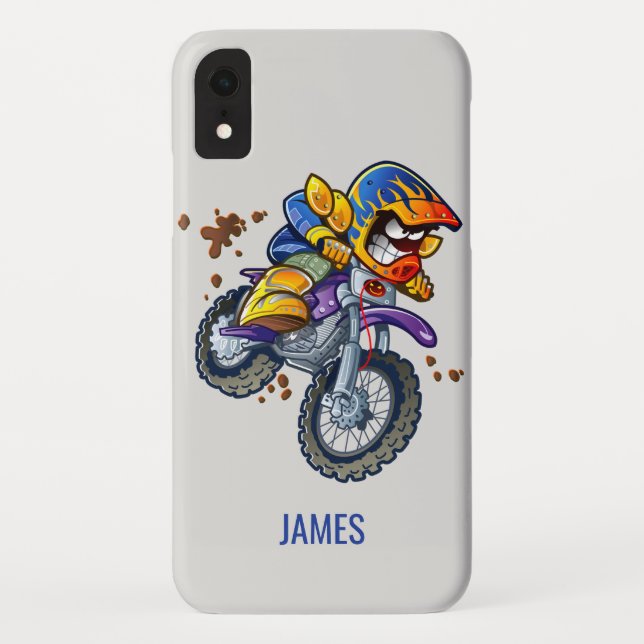 Capa Para iPhone, Case-Mate Nome Personalizado do Cartoon do Cavaleiro Motocro (Verso)
