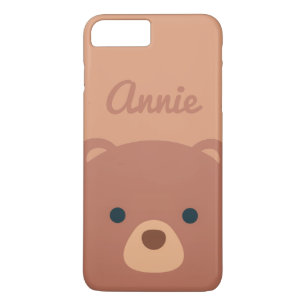 Capa iPhone 8 Plus/7 Plus Nome Personalizado do Urso Marrom Fofinho Cinto
