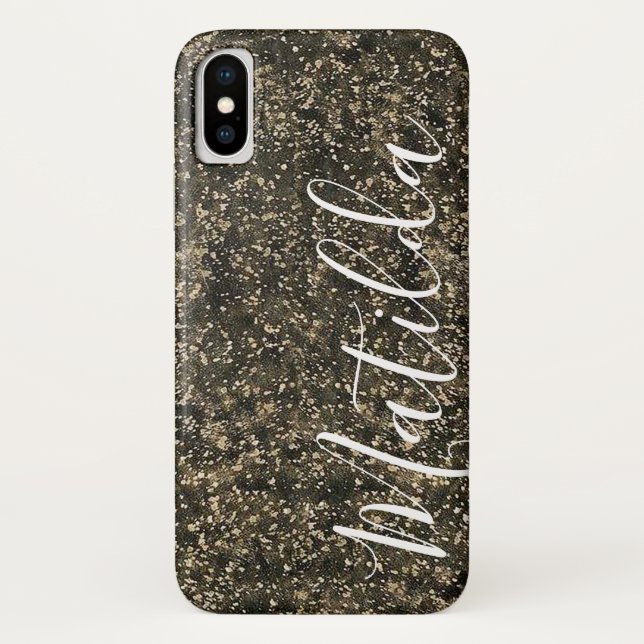 Capa Para iPhone, Case-Mate Nome Personalizado em Couro Script (Verso)
