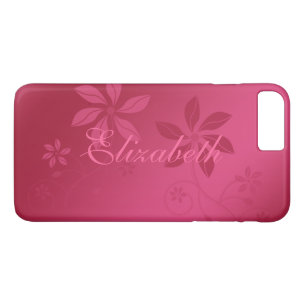Capa Para iPhone Da Case-Mate Nome Personalizado Floral de Abstrato Rosa Quente