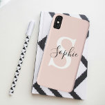 Capa Para iPhone Da Case-Mate Nome Personalizado Moderno Monograma Pastel Rosa<br><div class="desc">Nome Personalizado Moderno Monograma Pastel Rosa</div>