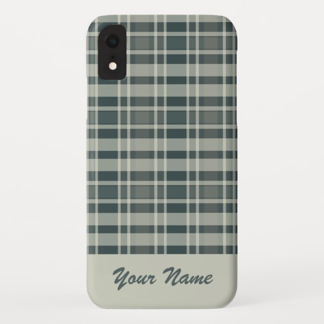 Capa Para iPhone, Case-Mate Nome personalizado padrão xadrez monocromático de  (Verso)