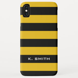 Capa Para iPhone Da Case-Mate Nome Personalizado Padrões de riscas amarelas e