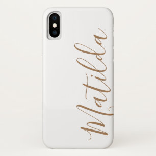 Capa Para iPhone Da Case-Mate Nome Personalizado Preto Dourado de Cor Sólida Sim