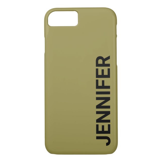 Capa Para iPhone, Case-Mate Nome Personalizado Verde Offbeat Sólido (Verso)