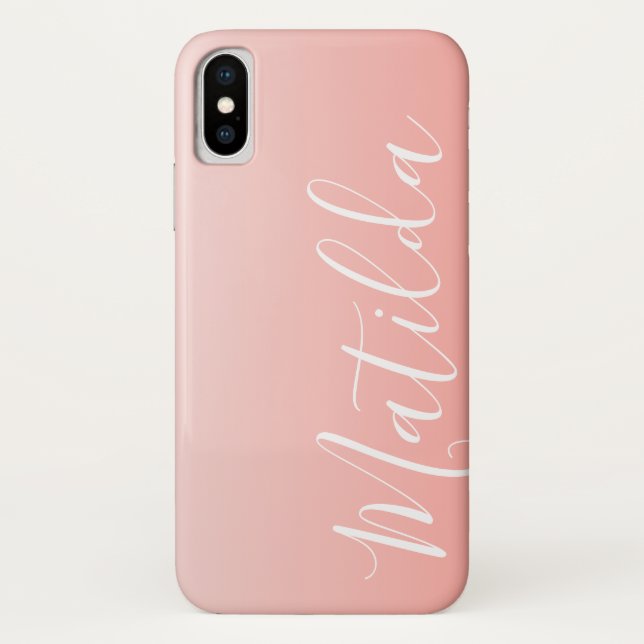 Capa Para iPhone, Case-Mate Nome Simples Pink Pink do Ombre (Verso)