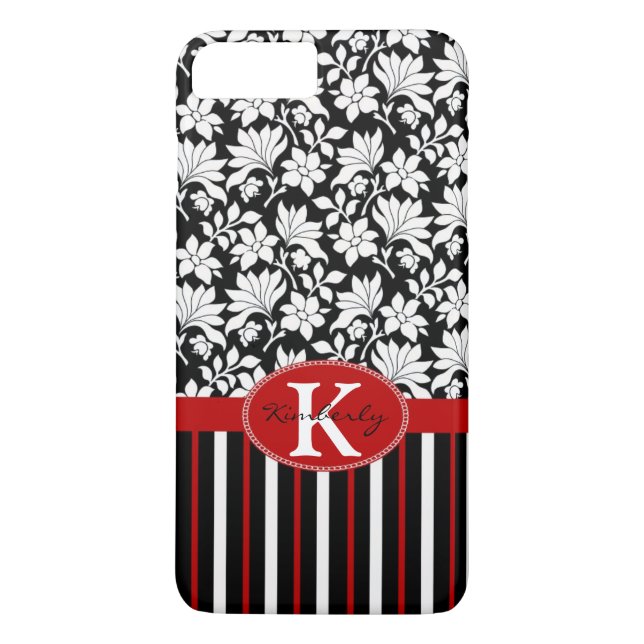 Capa Para iPhone, Case-Mate Nome vermelho, branco e preto / inicial (Verso)