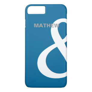 Capa Para iPhone Da Case-Mate Nomes de Amantes de Ampersand Azul Branco Correspo
