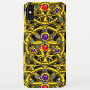 Capa Para iPhone XS Max NÓS CELTICOS abstrato DOURADOS COM GEMSTONAS COLOR