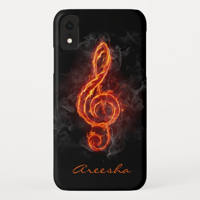 Capa Para iPhone, Case-Mate Nota de Música de Flaming Personalizada (Verso)