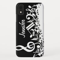Notas musicais misturadas brancas personalizadas