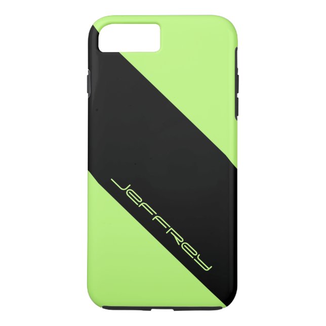 Capa Para iPhone, Case-Mate Nova faixa verde e preta, nome personalizado (Verso)