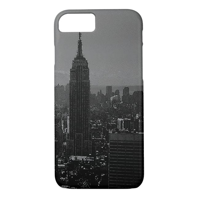 Capa Para iPhone, Case-Mate Nova Iorque branco preto no iPhone 7 Case (Verso)