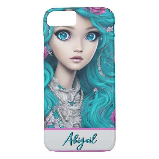 Capa Para iPhone, Case-Mate Nova Princesa de Londres com Cabelo Turquesa e Olh (Verso)