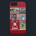 Capa Para iPhone Da Case-Mate Número do Nome da Colagem de Fotos do Lacrosse Per<br><div class="desc">Esta capas de iphone personalizada do Lacrosse apresenta 5 fotos, o nome, o número e o nome do jogador&#39;s. Personalize com fotos de ação, fotos de equipe, fotos de torneio, etc. Altere facilmente a cor de fundo para corresponder às cores de sua equipe&#39;s - basta clicar em personalizar e depois...</div>