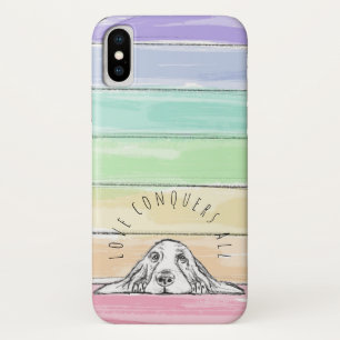 Capa Para iPhone Da Case-Mate o amor conquista tudo cachorro arco-íris basset ho
