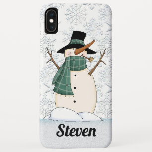 Capa Para iPhone Da Case-Mate O boneco de neve do Natal adiciona o nome